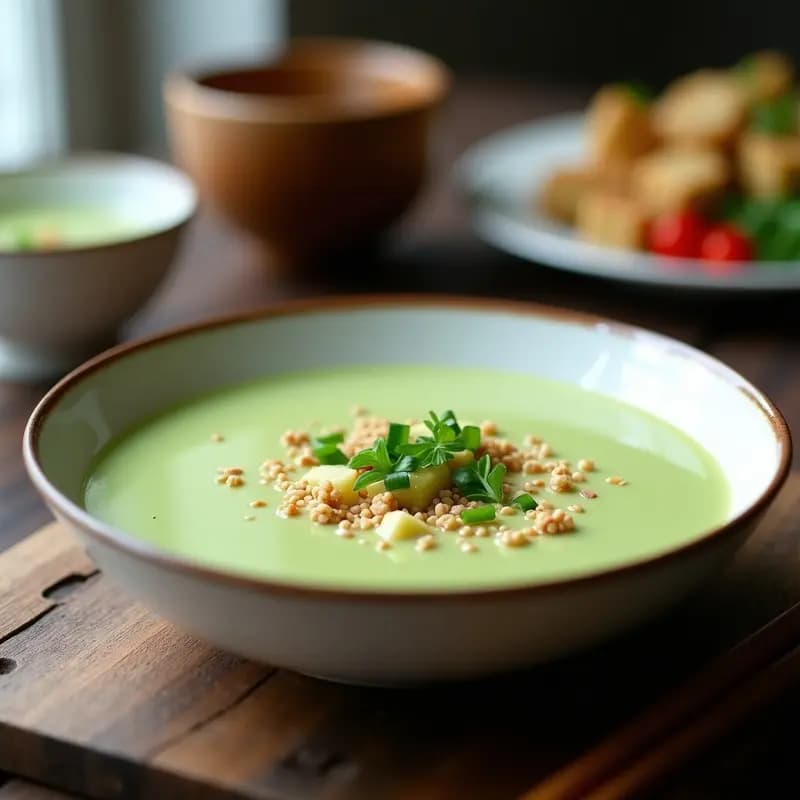 Sopa de Sésamo y Calabacín con Tofu Sedoso: Receta China Vegana en Thermomix