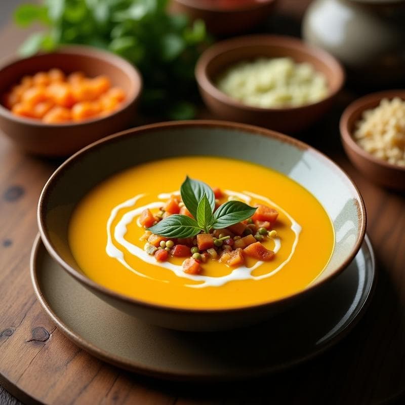 Sopa Tailandesa de Coco y Cúrcuma: Receta en Olla Lenta con Toque Exótico y Antiinflamatorio