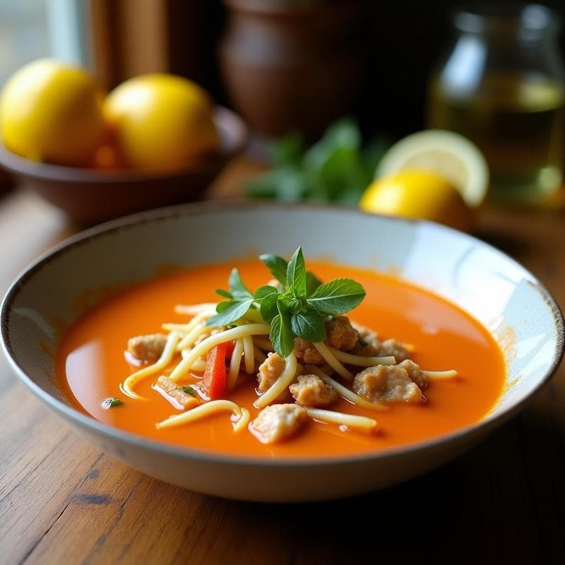 Sopa Thai de Pollo y Limoncillo: Receta en Olla Lenta con Toque Cítrico