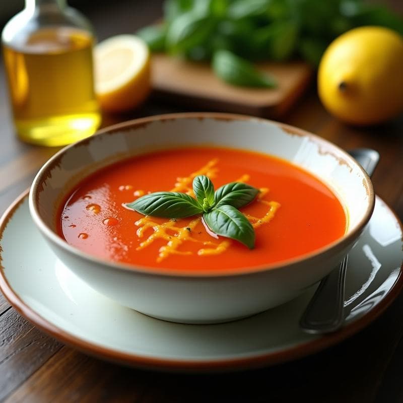 Sopa de Tomate y Jengibre con Aroma de Limoncello: Receta Italiana Detox en 20 Minutos