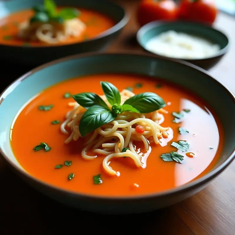 Sopa de Tomato Thai con Albahaca y Leche de Coco: Receta Picante y Refrescante