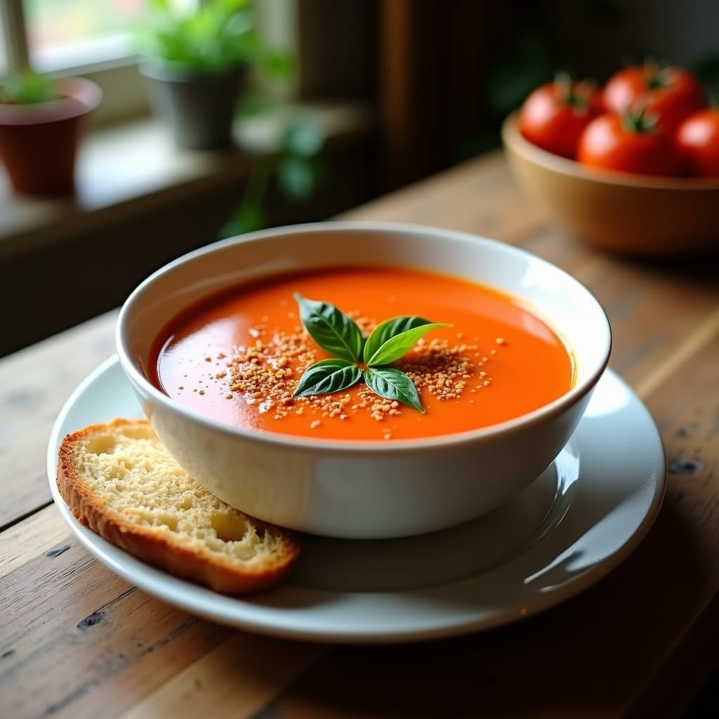 Sopa de Tomate con Zaatar en Airfryer: Receta Rápida y Sin Lactosa en 20 Minutos