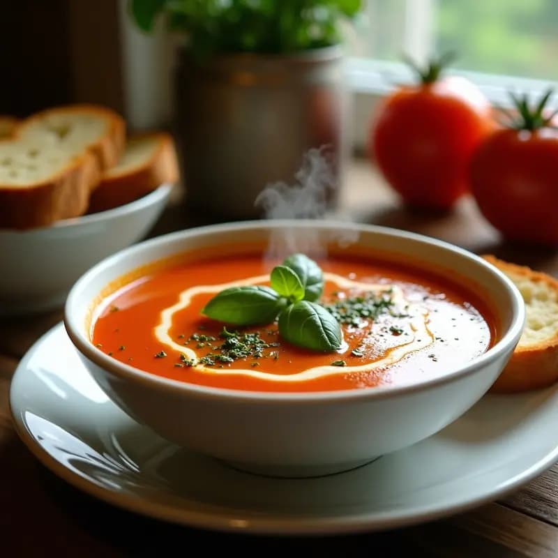 Sopa de Tomates Ahumados y Albahaca: Receta Italiana Keto en Olla Rápida