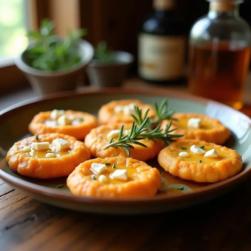 Sopapillas de Calabaza y Queso Feta: Aperitivo Español en Airfryer con Miel de Romero