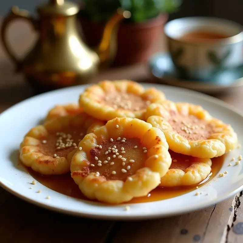 Sopapillas de Harina de Garbanzo: Postre Marroquí Crujiente con Miel y Canela