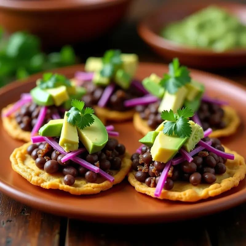 Sopes de Frijol Negro y Chorizo Vegano: Receta Mexicana en Airfryer con Salsa Verde Cruda