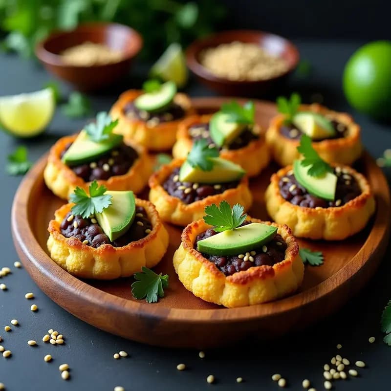 Sopes de Masa de Coliflor con Frijoles Negros: Aperitivo Mexicano Keto
