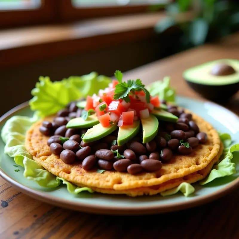 Sopes de Quinoa y Frijoles Negros: Receta Mexicana Vegana con Topping de Pico de Gallo