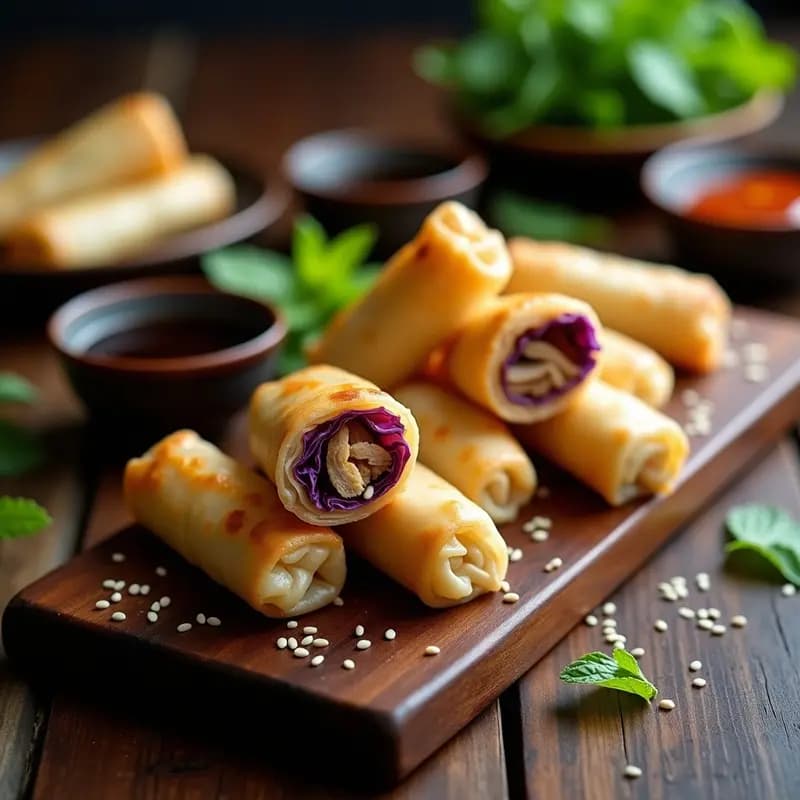 Spring Rolls Vietnamitas con Cerdo y Repollo: Aperitivo Crujiente al Horno o Freído