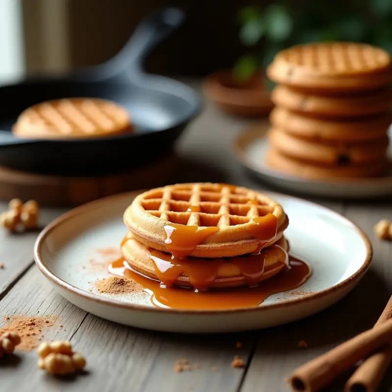 Stroopwafel Casero con Caramelo y Canela: Postre Holandés en Sartén