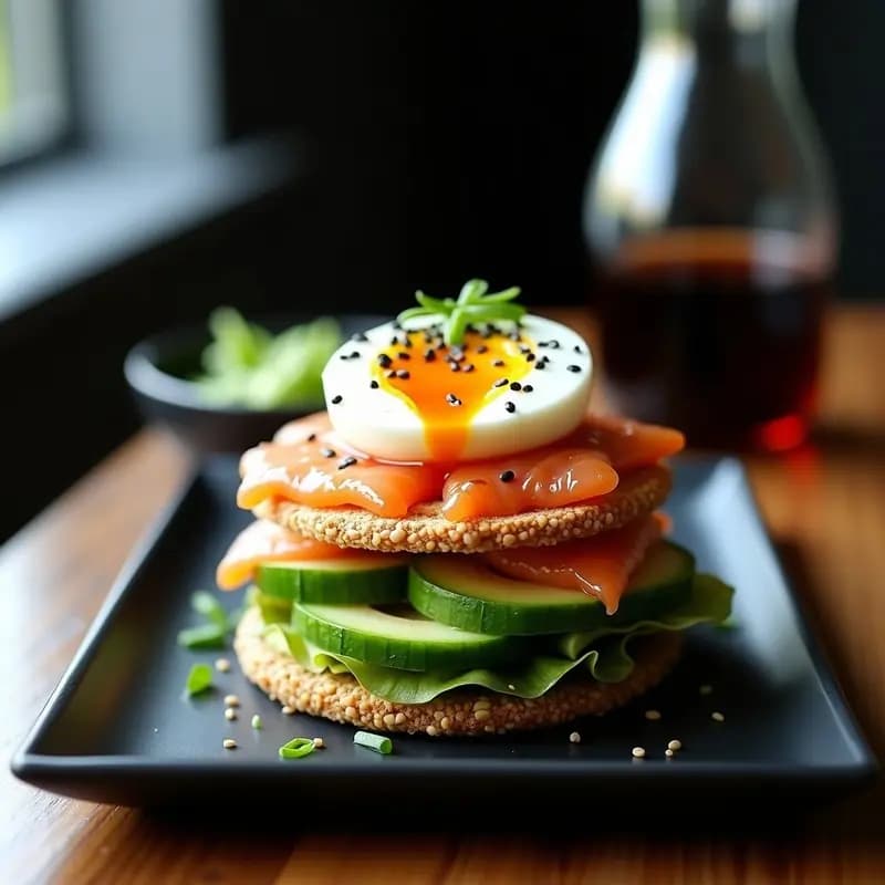 Sushi Burger de Aguacate y Salmón: Receta Japón-EE.UU. Crujiente y Sin Arroz