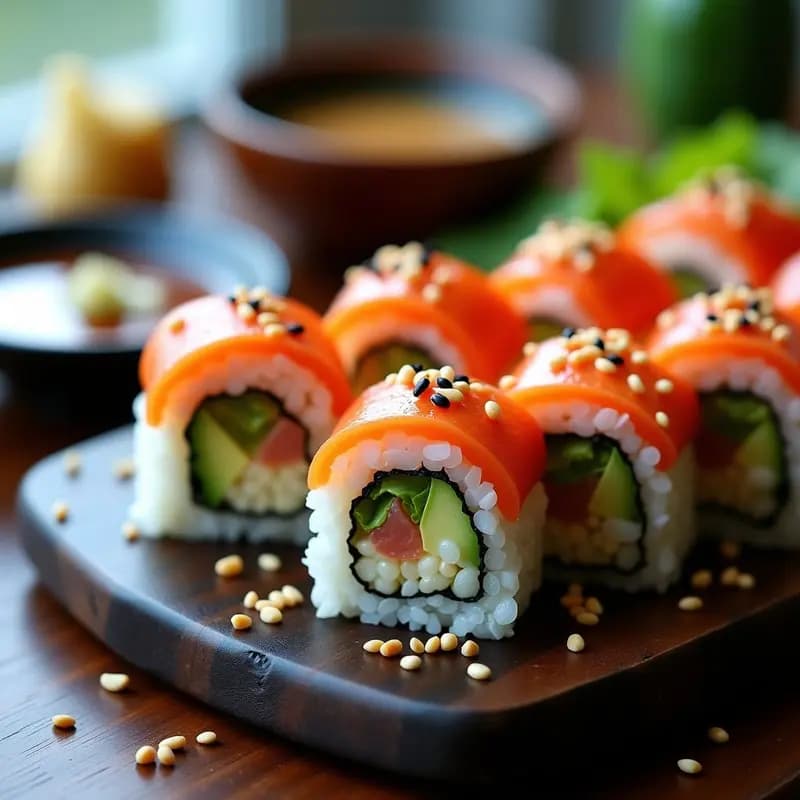 Sushi de Coliflor con Atún Picado y Aderezo Sriracha: Receta Japonesa Keto