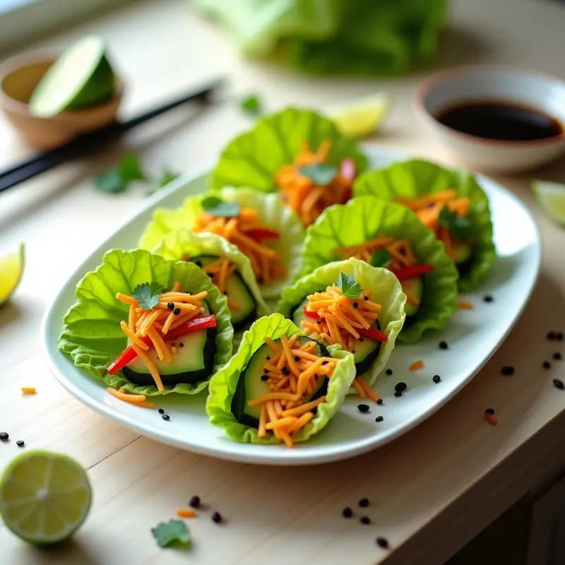 Sushi de Mango y Palta con Vinagreta de Lima: Rollos Veganos Sin Arroz