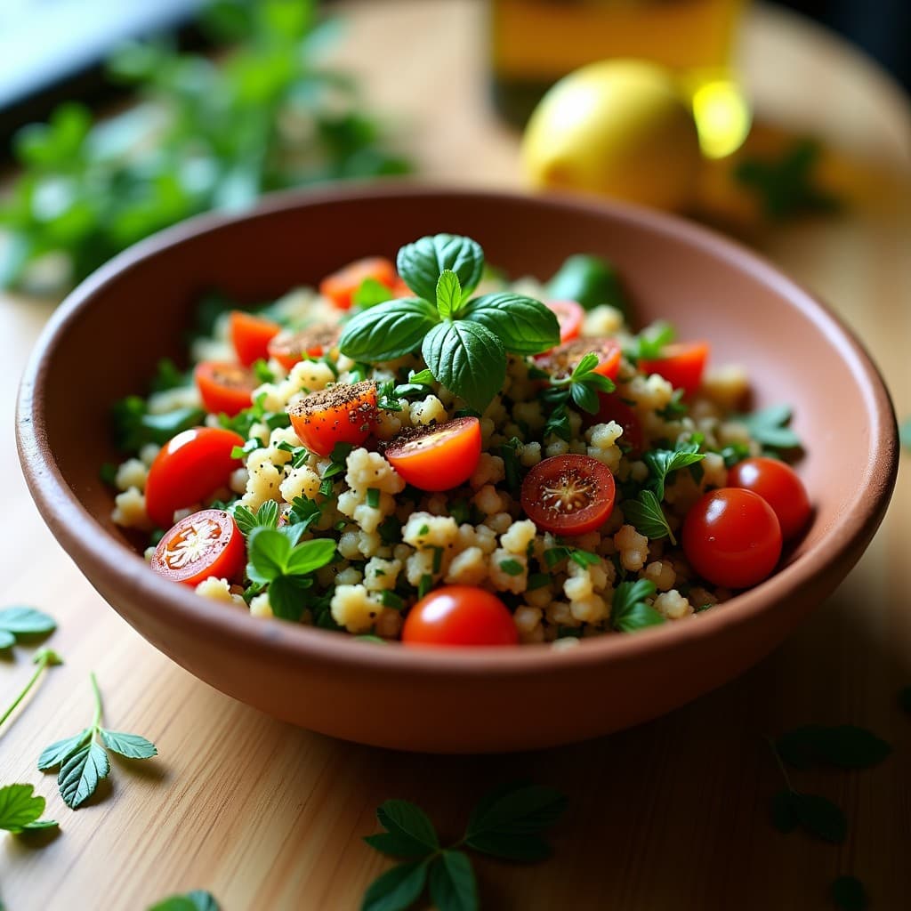 Tabbouleh Libanés Tradicional con Zaatar: Receta Auténtica y Fresca en 20 Minutos