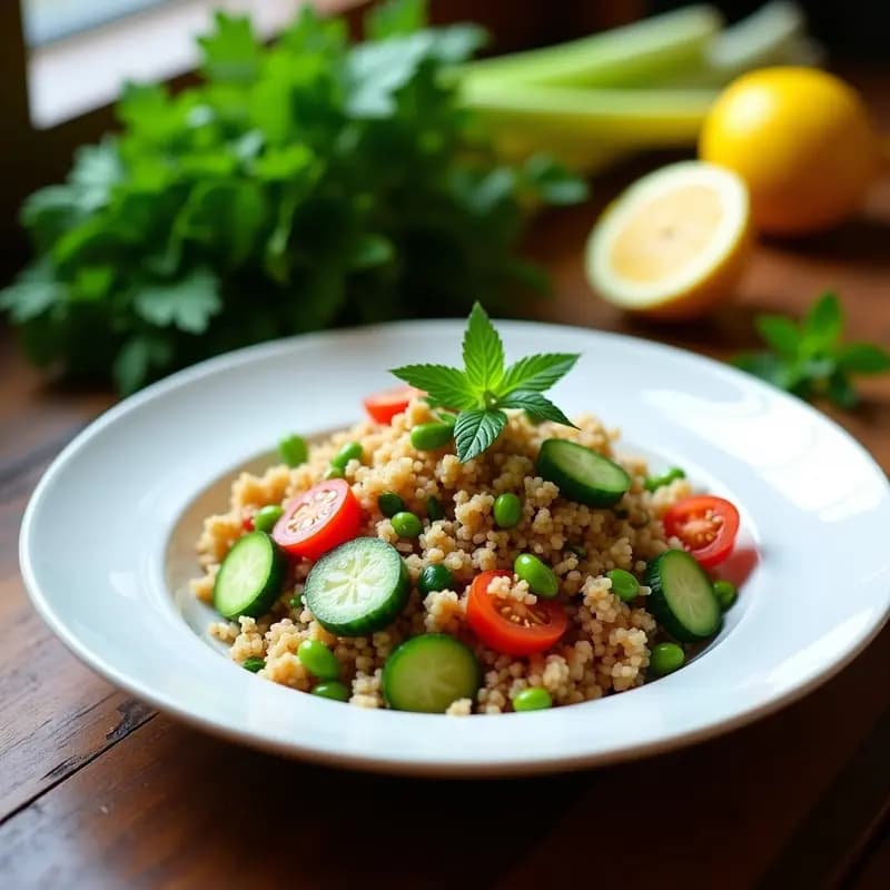 Tabbouleh con Trigo Bulgur y Hierbabuena: Ensalada Libanesa Fresca y Sin Gluten