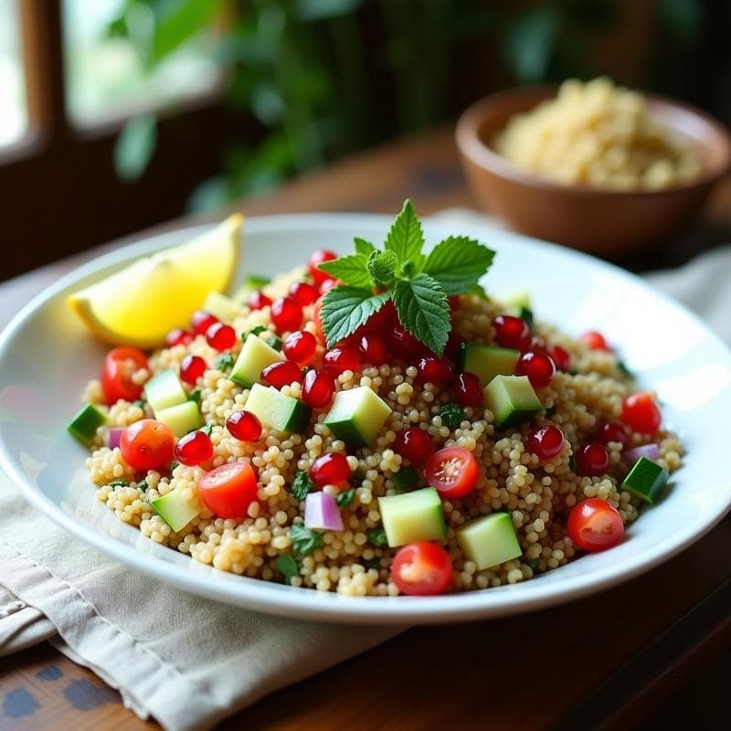 Taboulé de Quinoa y Granados: Receta Libanesa Sin Gluten con Toque Fresco