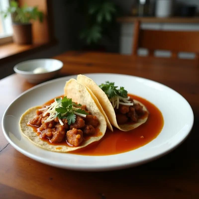 Taco de Birria de Jackfruit con Consomé de Chile: Receta Mexicana Vegana en Airfryer
