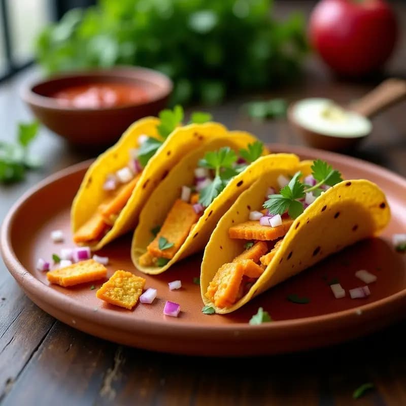 Taco de Chayote y Queso de Cúrcuma: Receta Mexicana Sin Lácteos en Airfryer