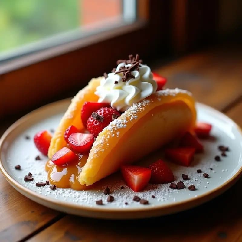 Taco de Churros Relleno de Dulce de Leche y Fresas: la Fusión Dulce que No Sabías que Necesitabas