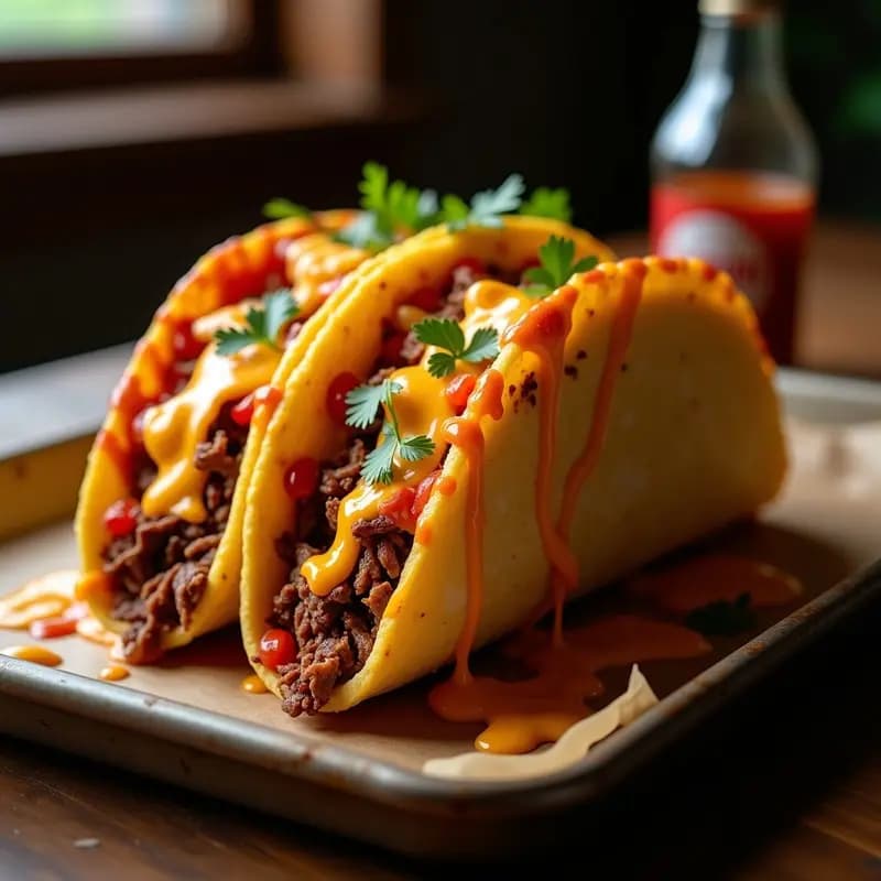 Taco Gigante de Carne Desmenuzada con Queso Fundido y Salsa de Chipotle: Para Cuando el Hambre No Tiene Límites