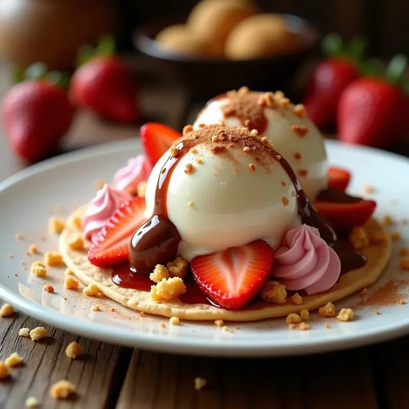 Taco de Helado con Galletas y Fruta: Postre Mexicano Refrescante