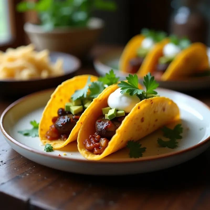Taco Shells de Queso Cheddar con Relleno de Carnitas de Hongos: Receta Keto y Crujiente