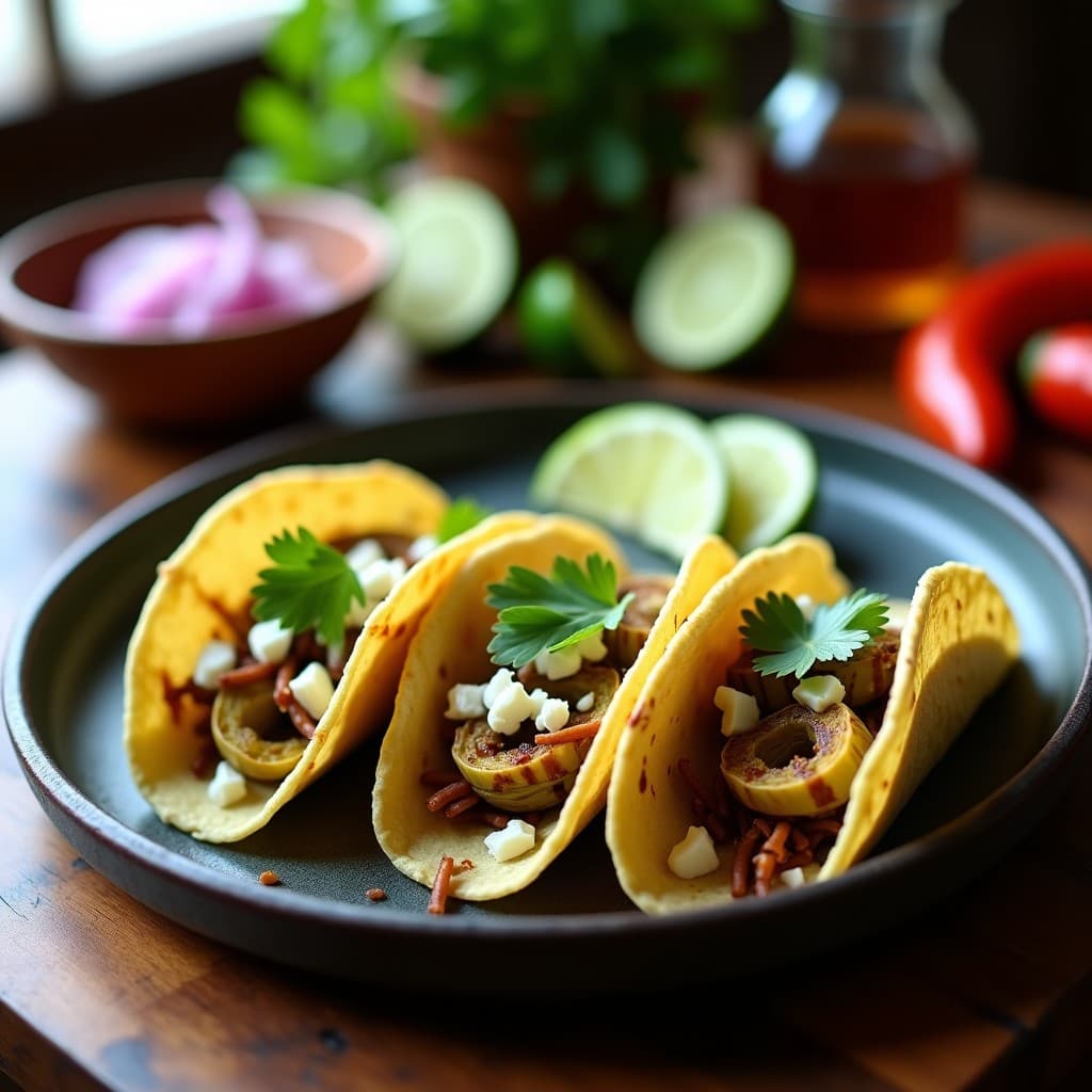 Tacos de Corazón de Alcachofa y Queso Cotija: Receta Mexicana Crujiente en Sartén Antiadherente