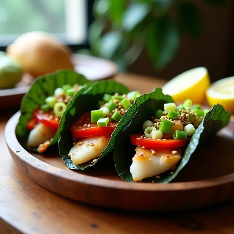 Tacos de Algas Nori con Pescado Crudo Marinado: Receta Japonesa-Mexicana en 15 Minutos