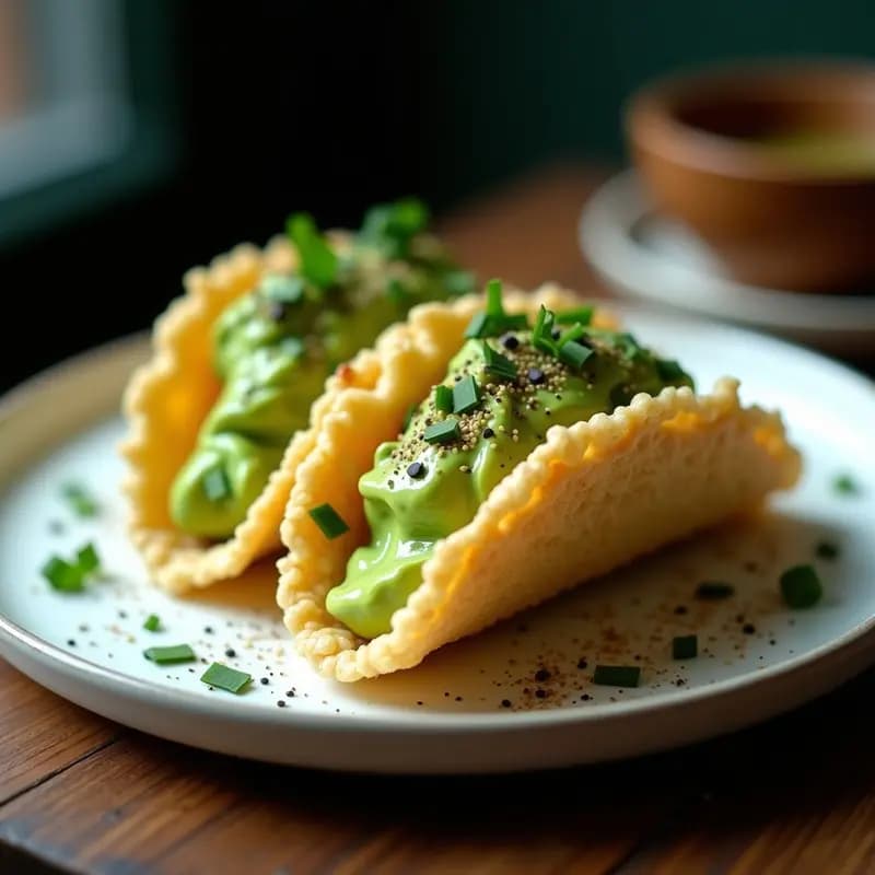 Tacos de Arroz Inflado con Polvo de Wasabi y Aguacate: Snack Crujiente Ideado para TikTok