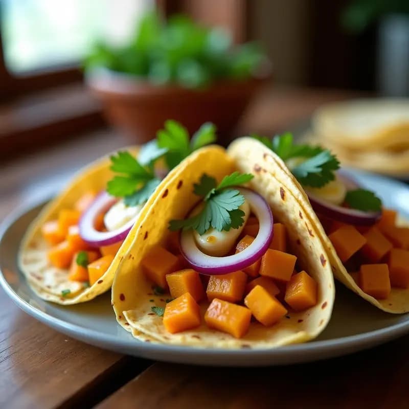 Tacos de Auyama y Queso de Cabra Asado: Receta Venezolana en Airfryer con Toque a Miel de Yacon