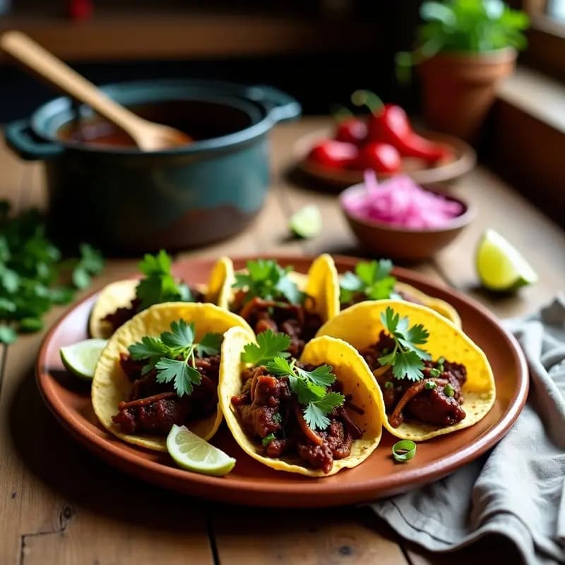 Tacos de Barbacoa de Hongos y Jackfruit: Receta Mexicana Vegana en Olla Lenta