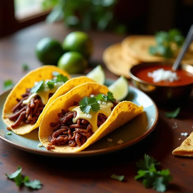 Tacos de Birria con Consomé para Mojar y Queso Fundido: Receta Mexicana de Culto en Casa