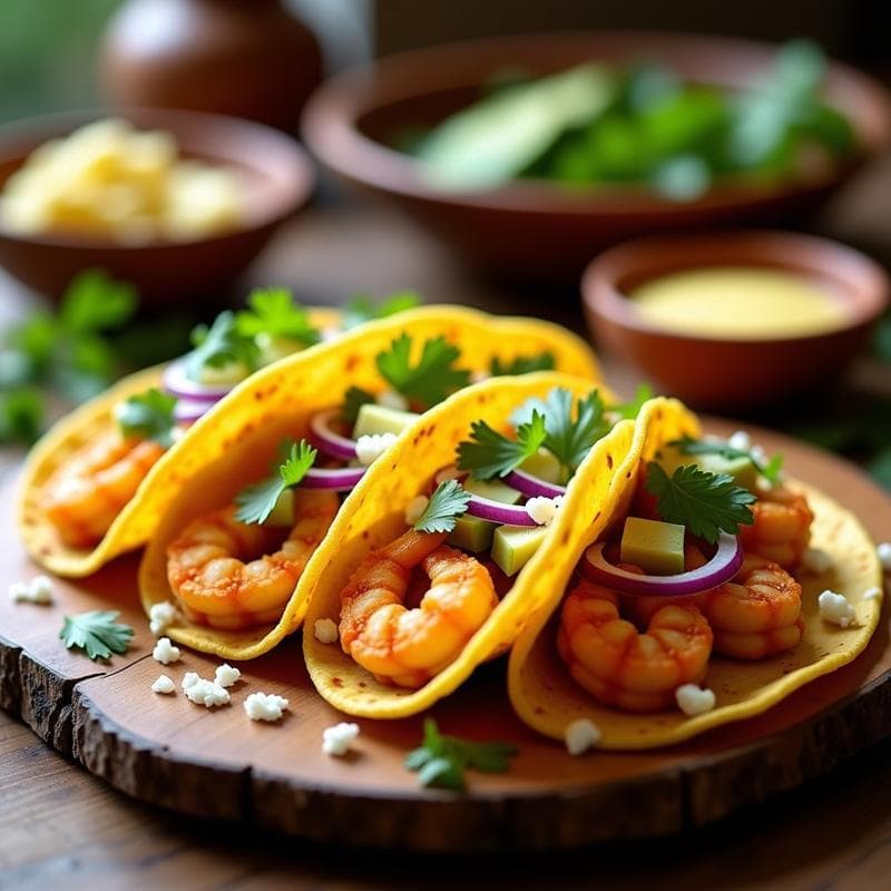 Tacos de Camarón al Ají Amarillo: Receta Peruana en Airfryer Sin Aceite y Picante