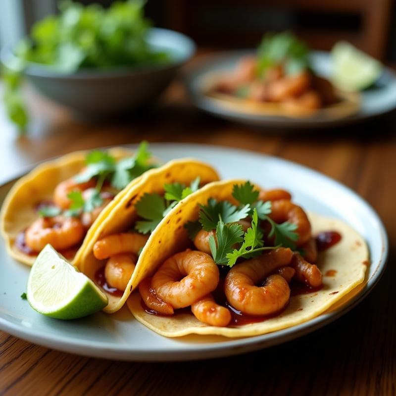 Tacos de Camarones con Salsa de Aguacate y Lima: Receta en Airfryer Crujiente y Sin Gluten