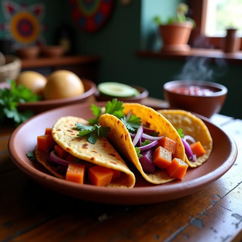 Tacos Dorados de Camote Morado y Queso Panela: Receta Mexicana en Airfryer Sin Harina