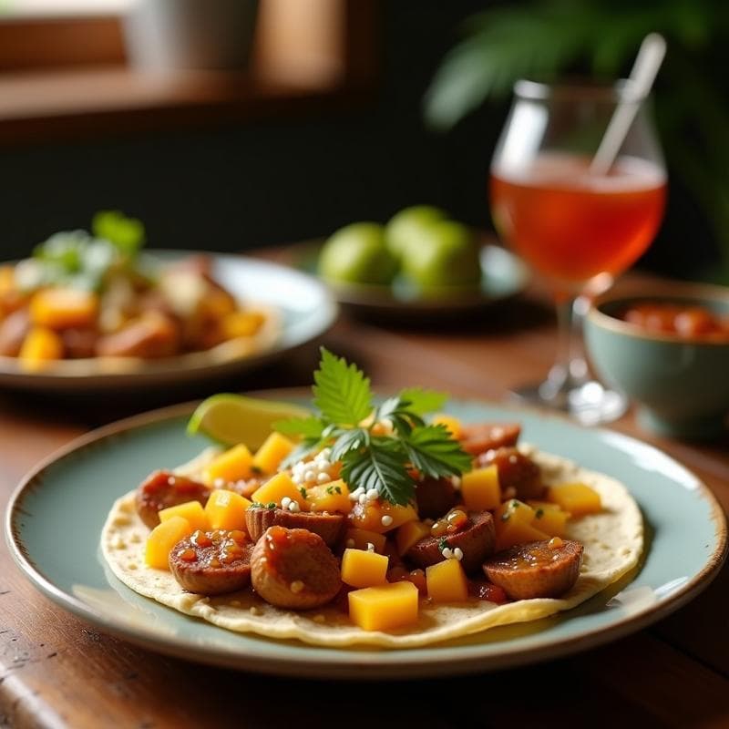 Tacos de Caracol Africano y Mango: Receta de Senegal en Airfryer con Salsa de Cacahuete