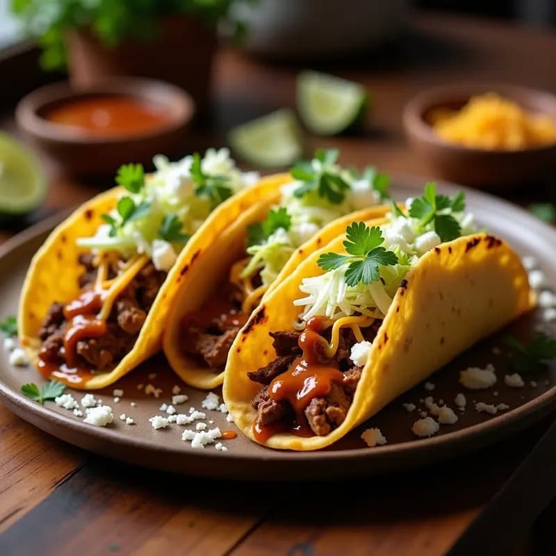 Tacos de Carne Desmenuzada con Queso Cheddar y Salsa de Chipotle: Receta Tex-Mex Explosiva