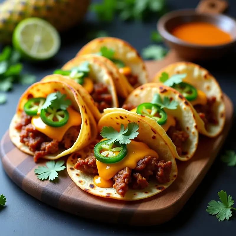 Tacos de Carnitas con Queso Fundido y Salsa de Piña: Combinación Dulce-Salada que Sorprende