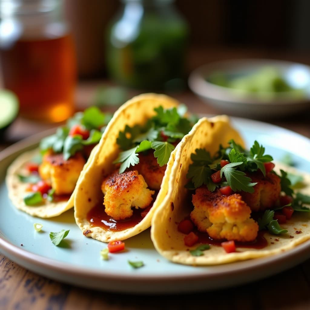 Tacos de Cauliflower y Adobo de Chipre: Receta Mexicana en Airfryer Sin Gluten