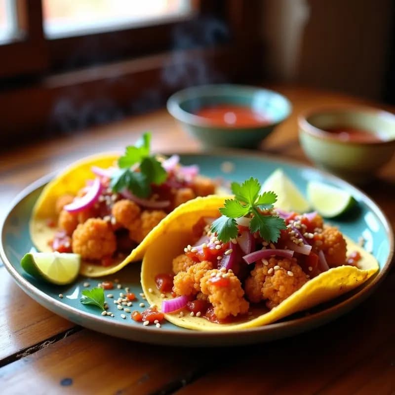 Tacos de Coliflor Birria Vegana en Airfryer: Receta Rápida y Alta en Proteínas