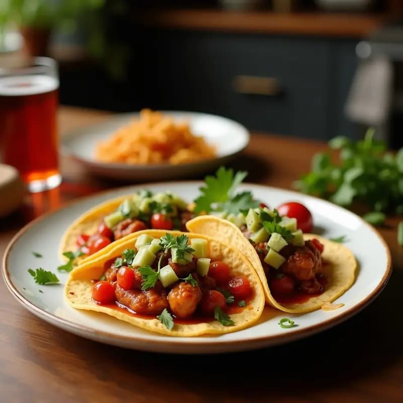 Tacos de Chicha Morada con Relleno de Pollo al Achiote: Receta Peruana con Toque Crujiente