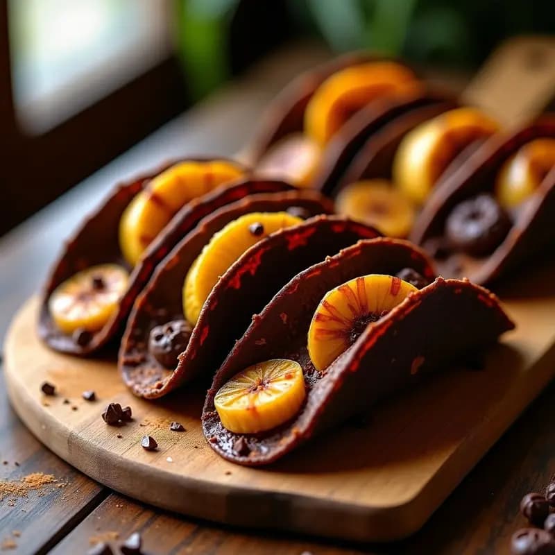 Tacos de Chocolat y Plátano Macho: Postre Mexicano Crujiente en 3 Ingredientes