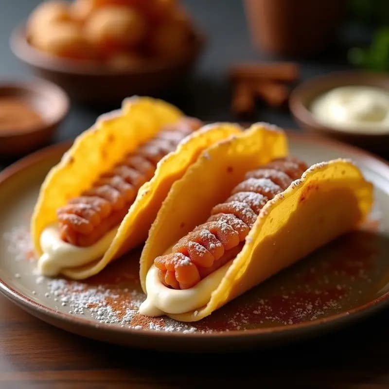 Tacos de Churros con Cajeta y Queso Cream Cheese: El Postre Mexicano que Es una Bomba de Sabores