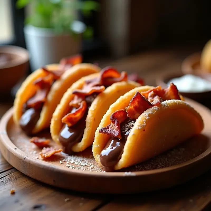 Tacos de Churros Rellenos de Nutella y Bacon: Fusión Mexicana que Rompe Todas las Regras
