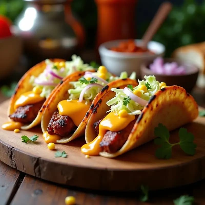 Tacos de Costilla Glaseada: Receta con Salsa Barbacoa y Queso Cheddar en Airfryer