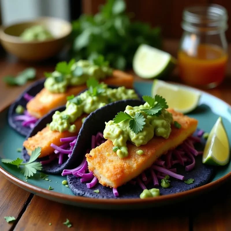 Tacos de Pescado Encurtido: Receta Estilo Baja California con Salsa Verde y Repollo Morado