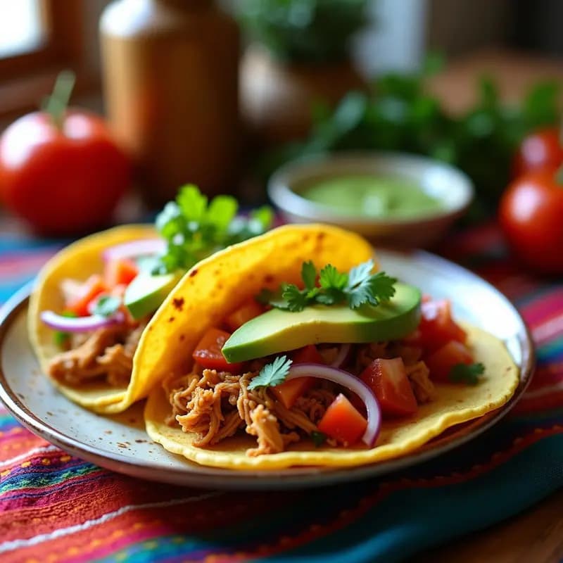 Tacos de Rabo de Gallo con Aguacate: Receta Mexicana Fácil y Alta en Proteína