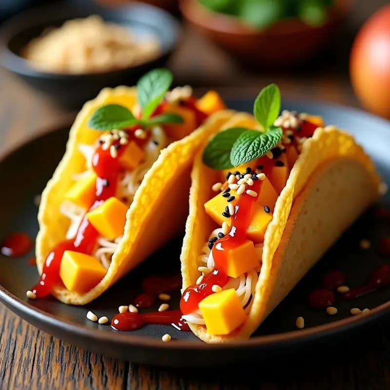 Tacos Dorados de Bingsoo Coreano con Salsa Gochujang: Receta Fusion Mexicano-Coreana