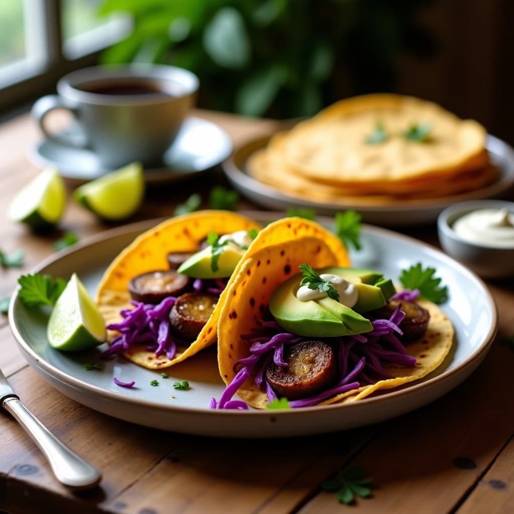 Tacos Dorados de Café con Hongos Portobello: Receta Vegana y Alta en Proteína