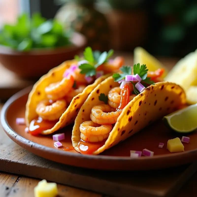 Tacos Dorados de Camarón al Pastor: Receta Crujiente en Airfryer con Salsa de Piña y Chile